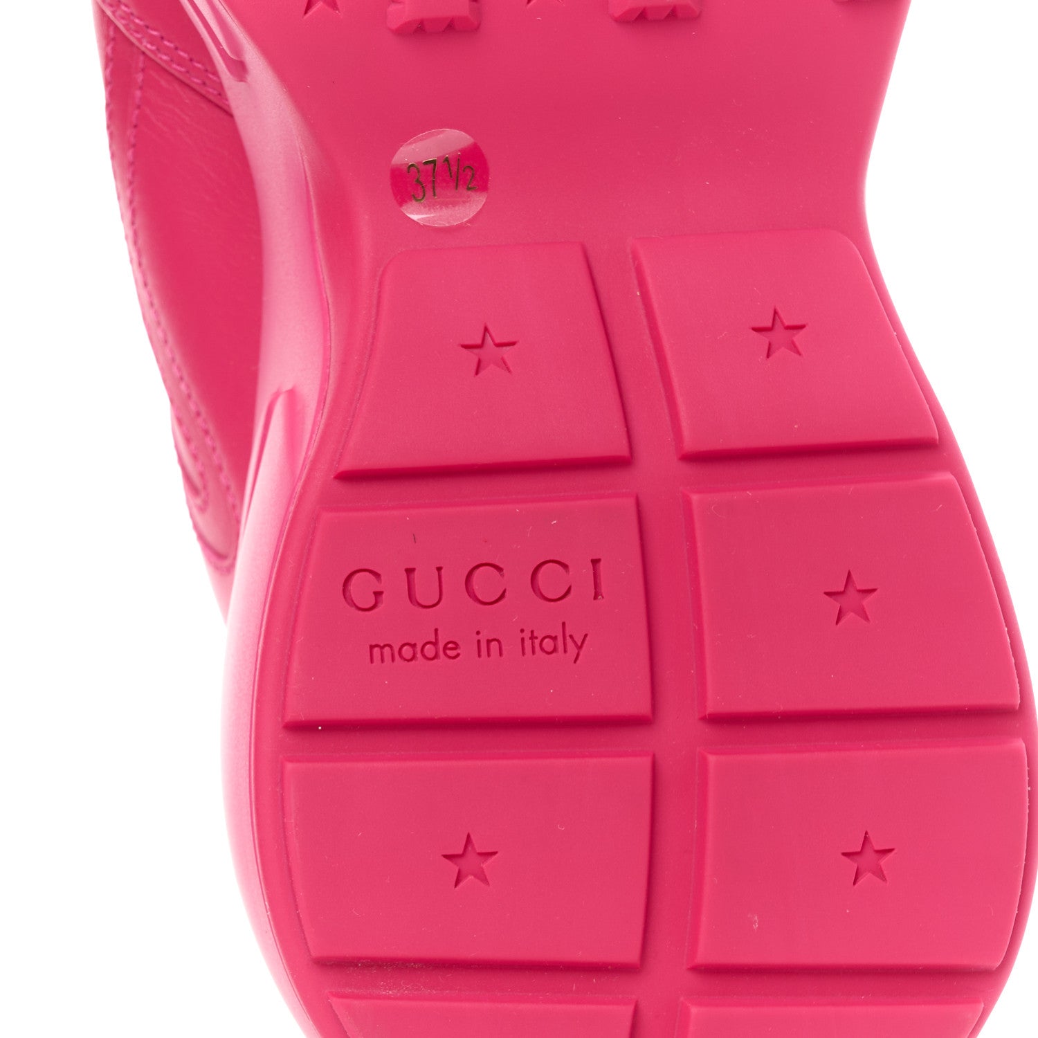 Gucci Calfskin Logo Mens Rhyton Sneakers 37.5 Box Pink 6 of 8