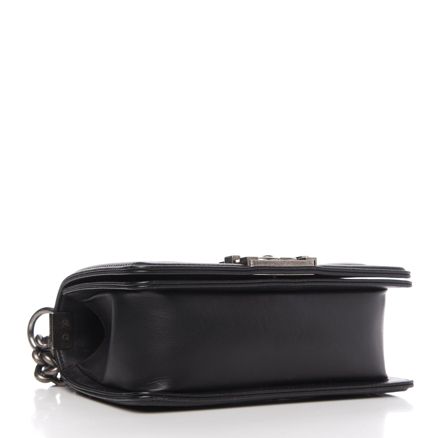 Calfskin Quilted Small Boy Flap Black