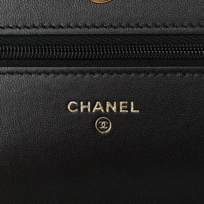 Chanel Lambskin Quilted Wallet On Chain WOC Black 6 of 13