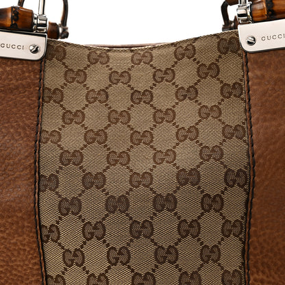 Gucci Monogram Medium Bamboo Bar Tote Brown 8 of 12