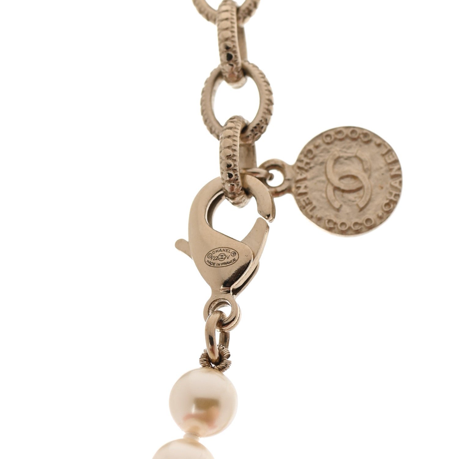 Chanel Pearl CC 100th Anniversary Necklace Light Gold 5 of 7