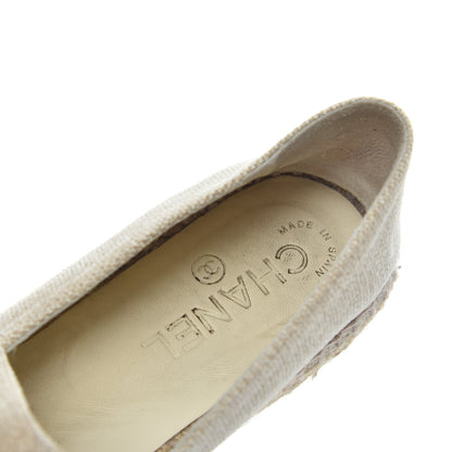 Chanel Toile Sequin CC Espadrilles 37 Beige Black 10 of 14