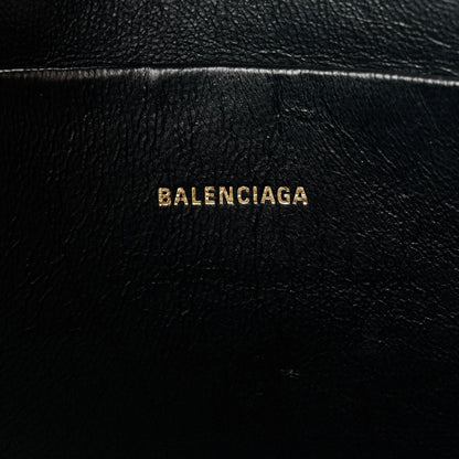 Balenciaga Calfskin Logo Medium Cash Pouch With Handle Black White 6 of 9