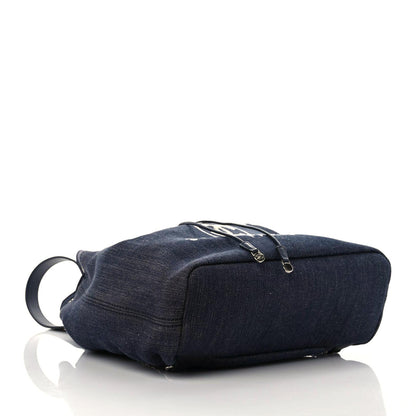 Chanel Canvas Large Deauville Backpack Denim Blue 4 of 9