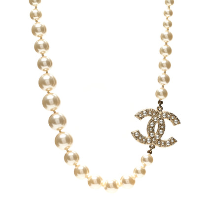 Chanel Pearl CC 100th Anniversary Necklace Light Gold 1 of 8