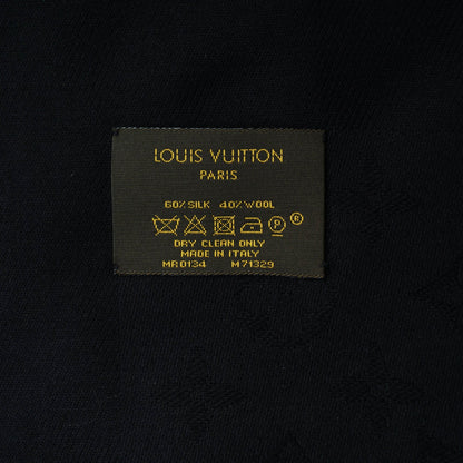 Louis Vuitton Silk Wool Monogram Shawl Black 5 of 5