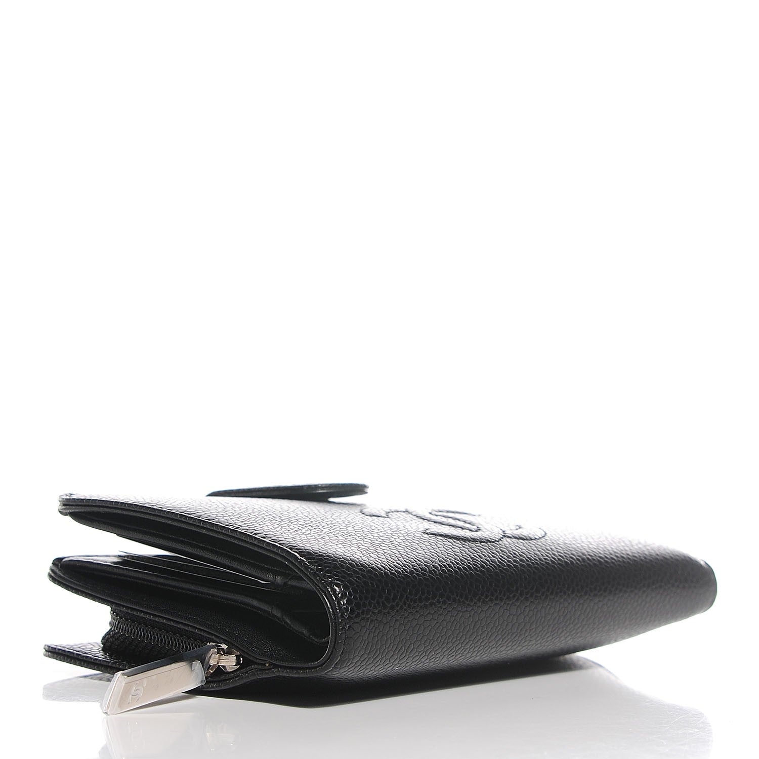 Chanel Caviar Timeless CC L-Zip Pocket Wallet Black 4 of 9