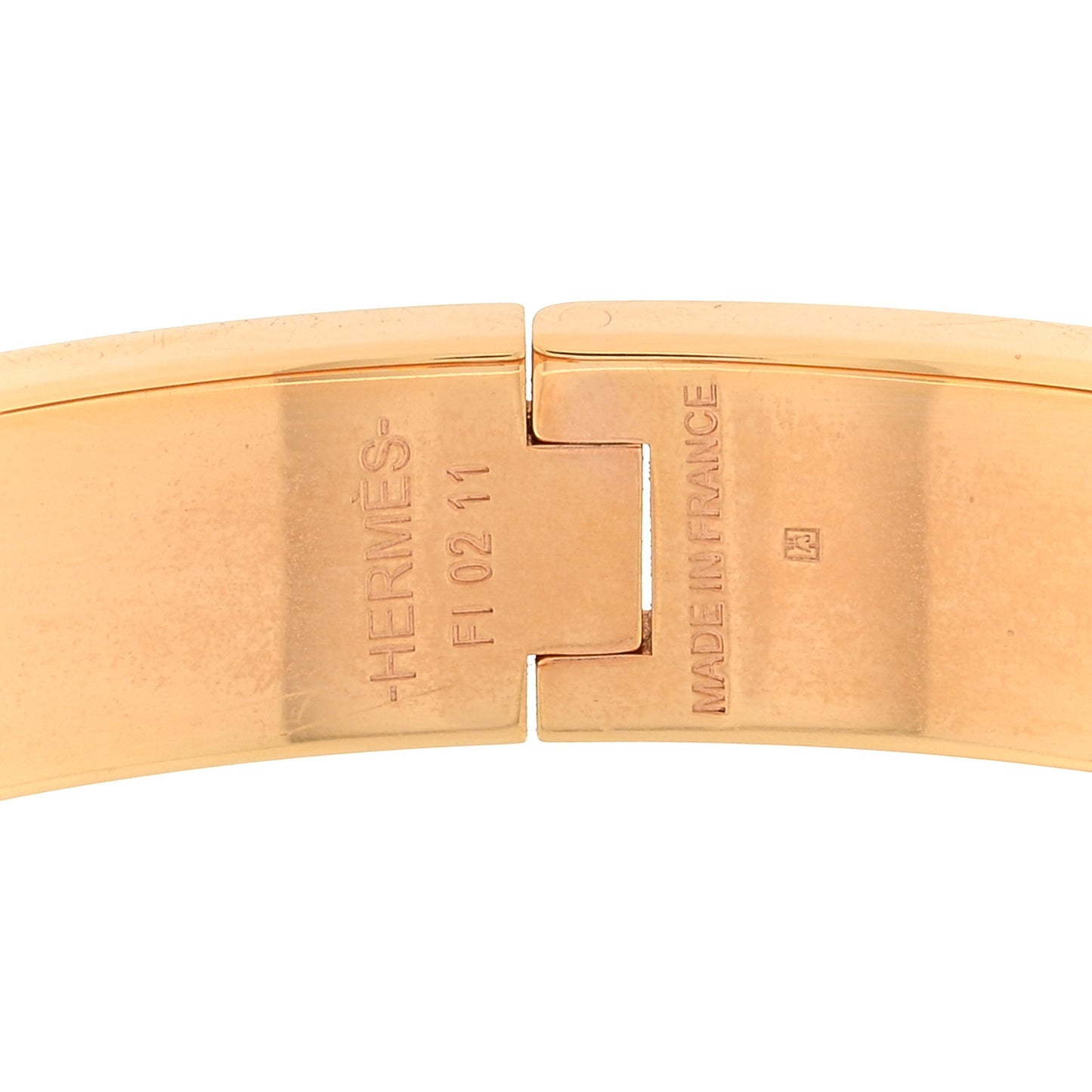 Enamel Narrow Clic Clac H Bracelet PM Marron Glace