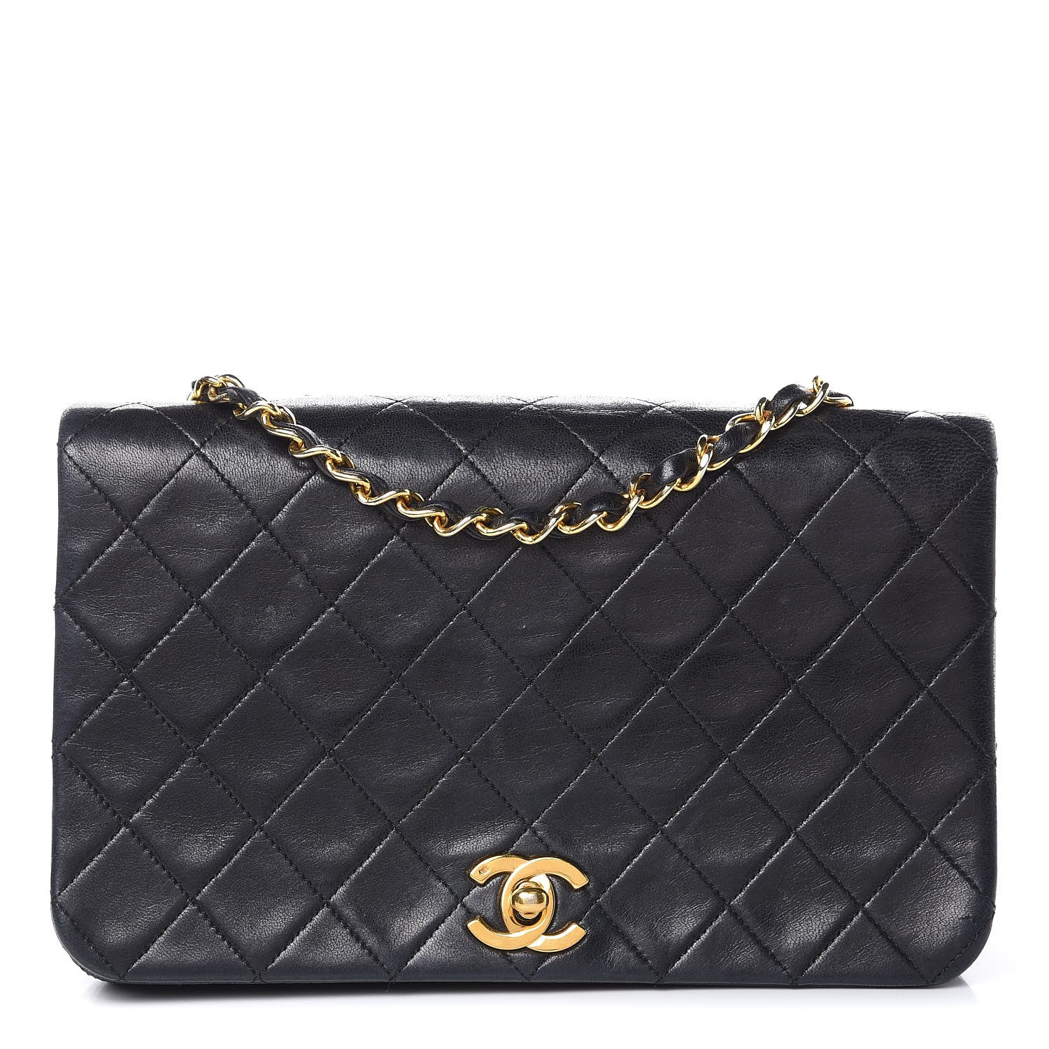 Chanel Lambskin Quilted Small Single Flap Bag Black 1 of 15