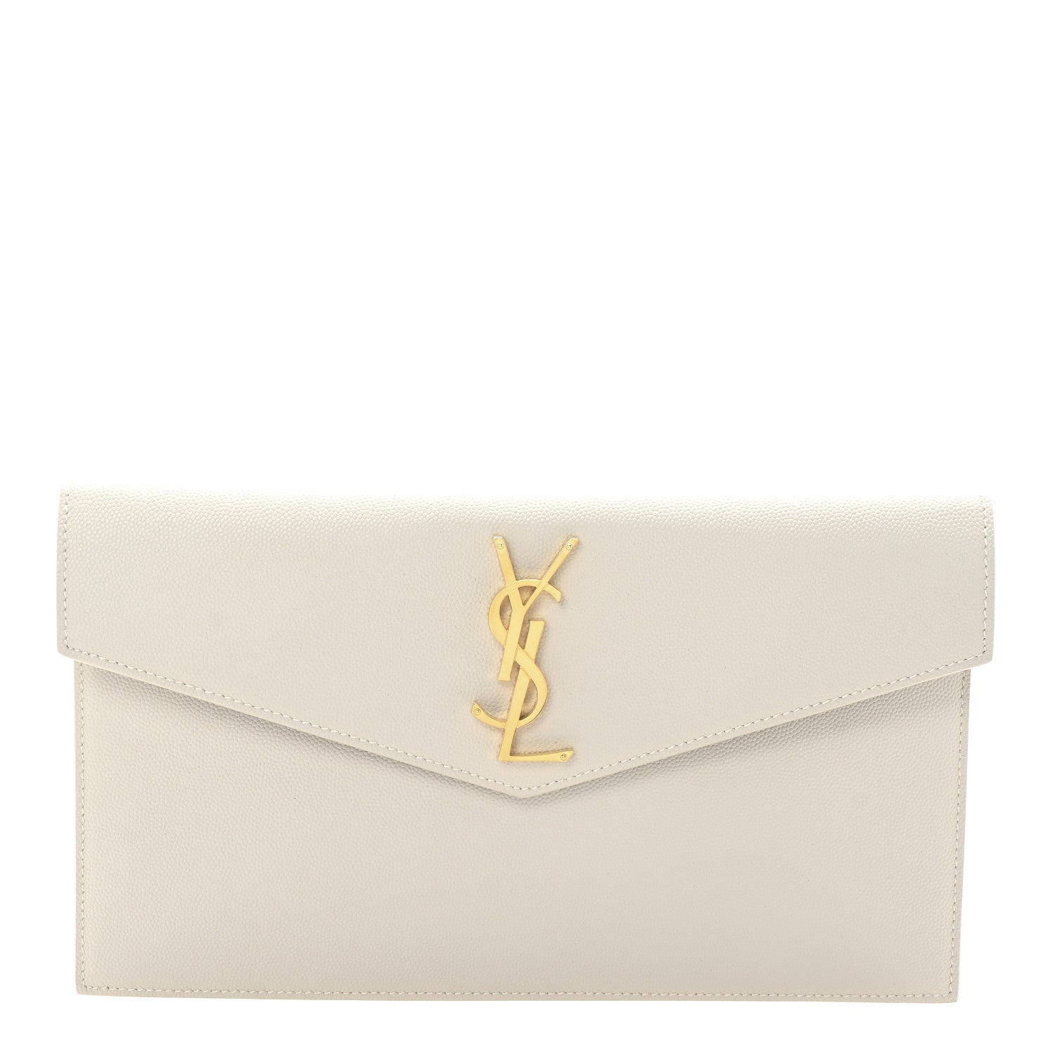Saint Laurent Grain De Poudre Uptown Pouch Blanc Vintage 1 of 6