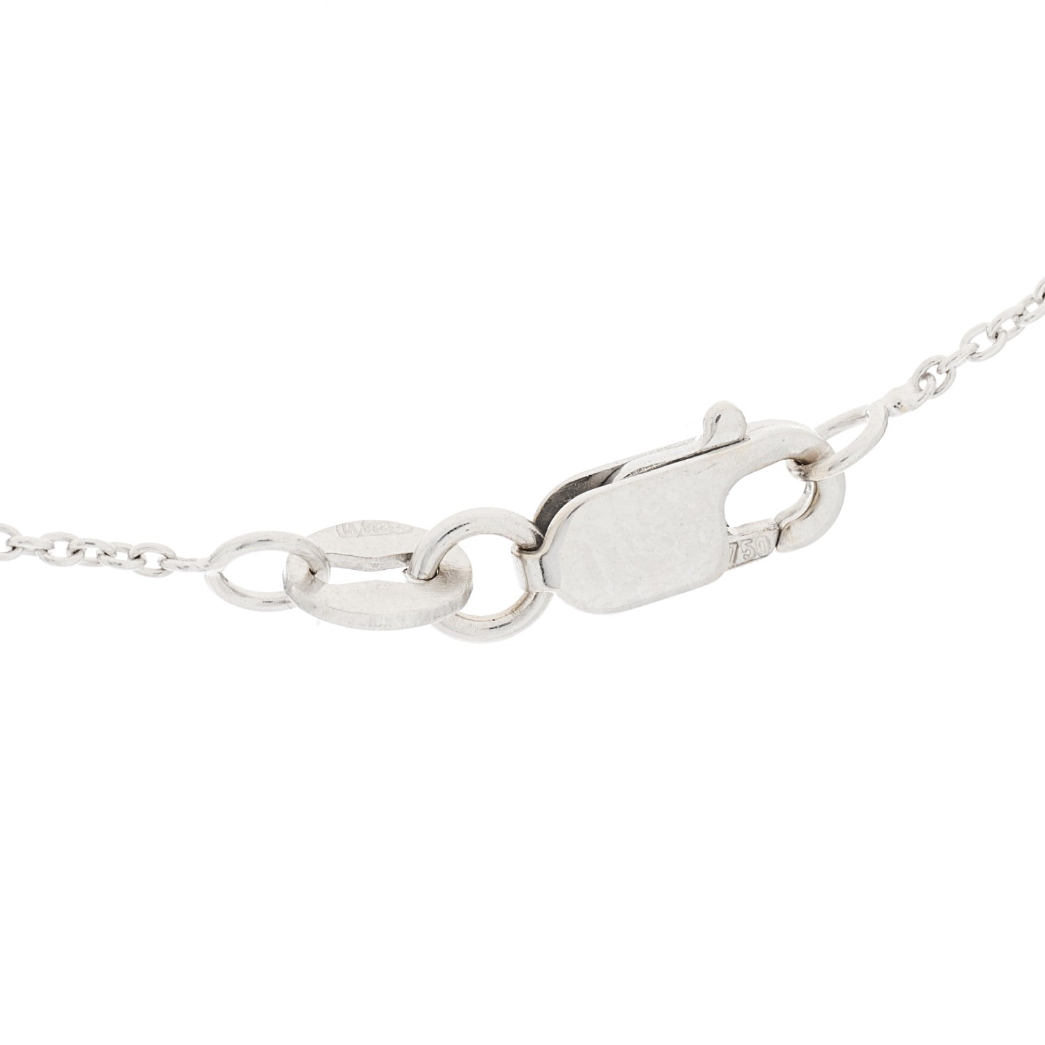 Roberto Coin 18K White Gold Diamond Small Tiny Treasures Circle Pendant Necklace 4 of 4