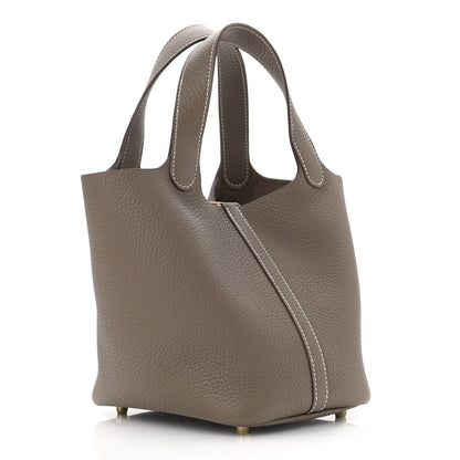 Hermes Taurillon Clemence Picotin Lock 18 PM Etoupe 3 of 9