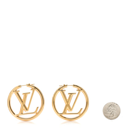 Louis Vuitton Metal Louise Hoop Earrings Gold 2 of 4