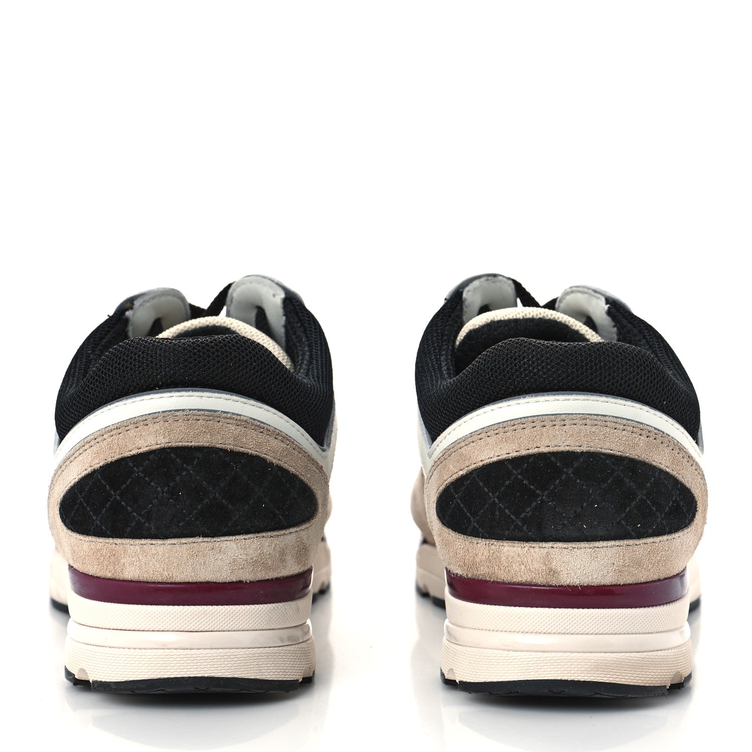 Chanel Mesh Suede Calfskin Womens CC Sneakers 40 White Ivory Dark Beige 3 of 8