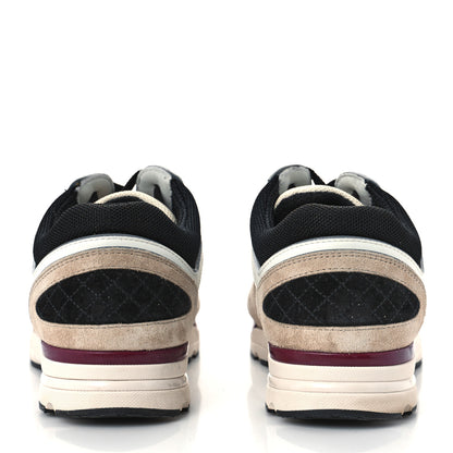 Chanel Mesh Suede Calfskin Womens CC Sneakers 40 White Ivory Dark Beige 3 of 8
