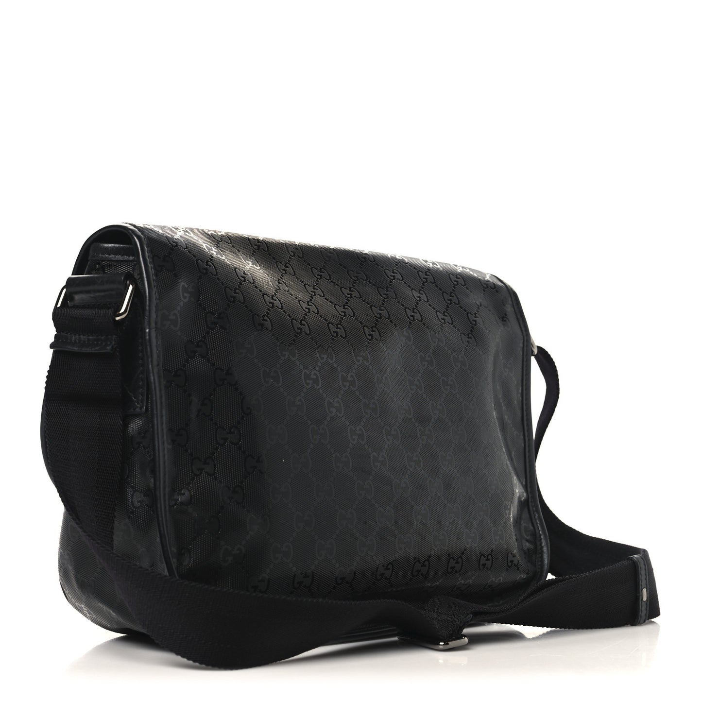 Imprime Monogram Medium Double Buckle Flap Messenger Bag Black