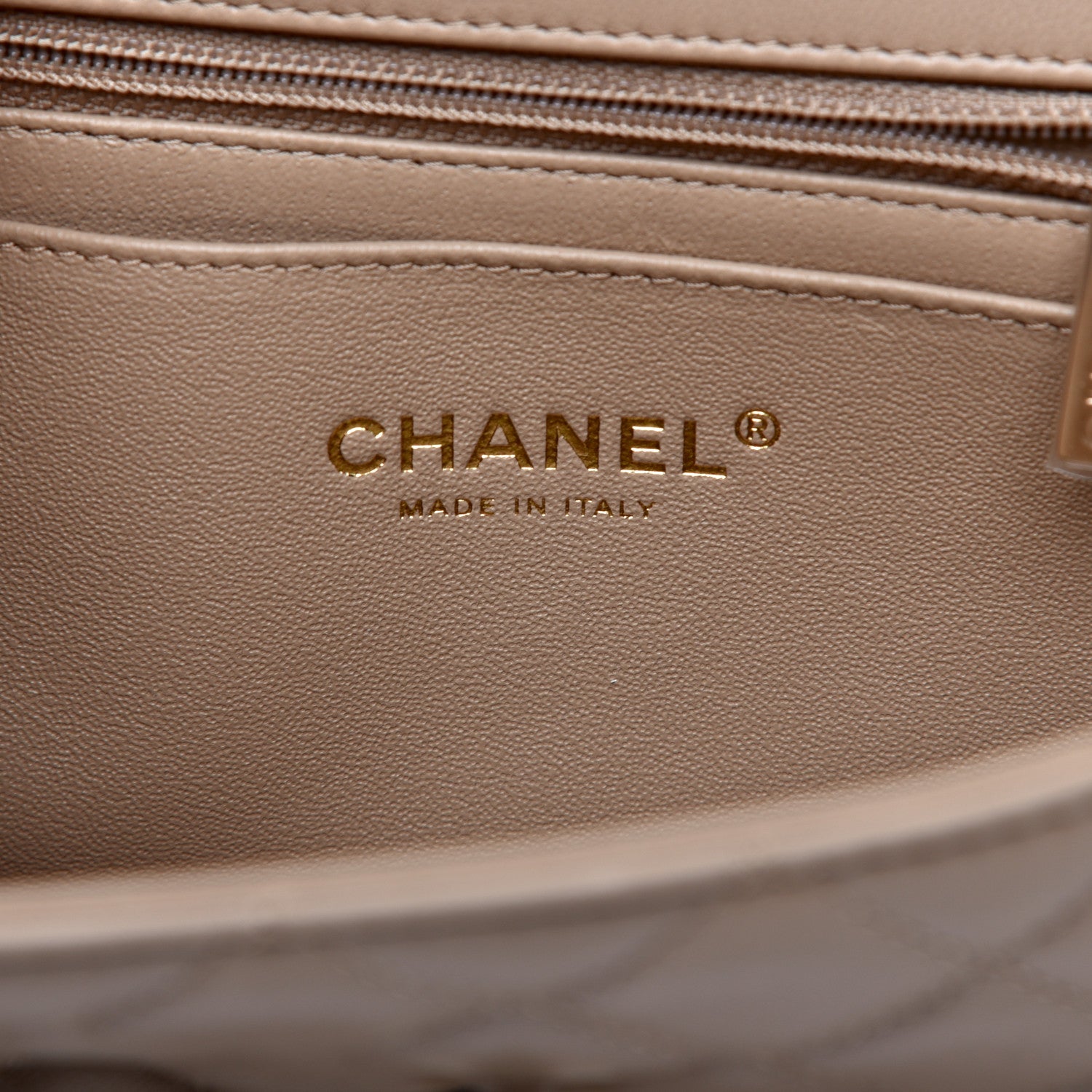 Chanel Lambskin Quilted Mini Rectangular Flap Dark Beige 8 of 11