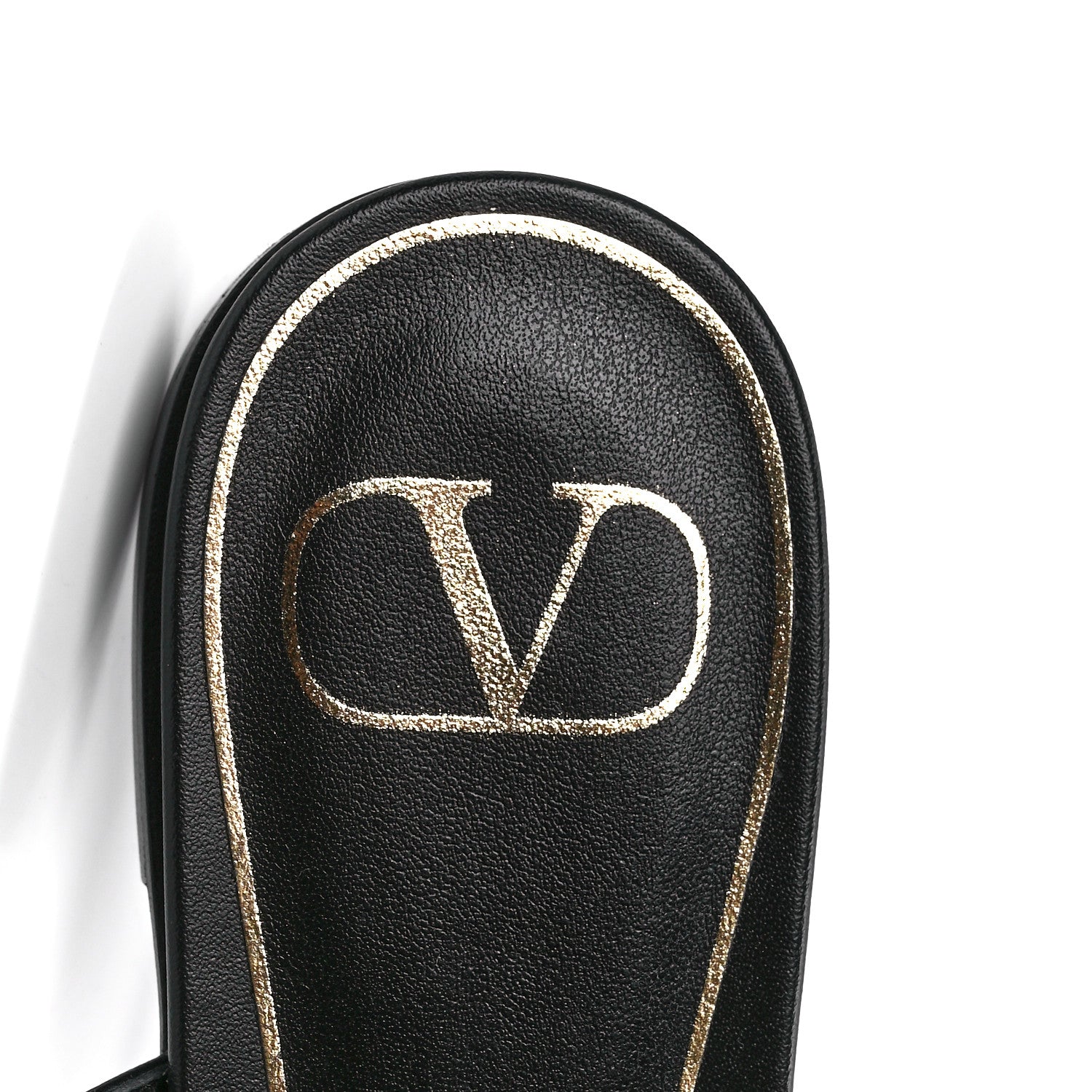 Valentino Garavani Calfskin Roman Stud Flat Slide Sandals 36.5 Black 7 of 9