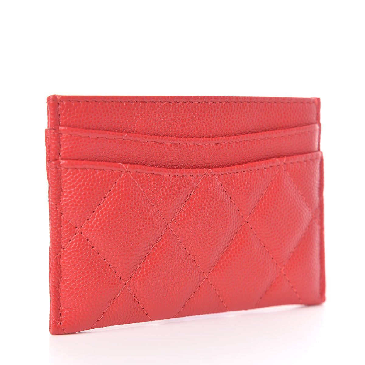 Chanel Iridescent Caviar Quilted Card Holder Red 3 of 9