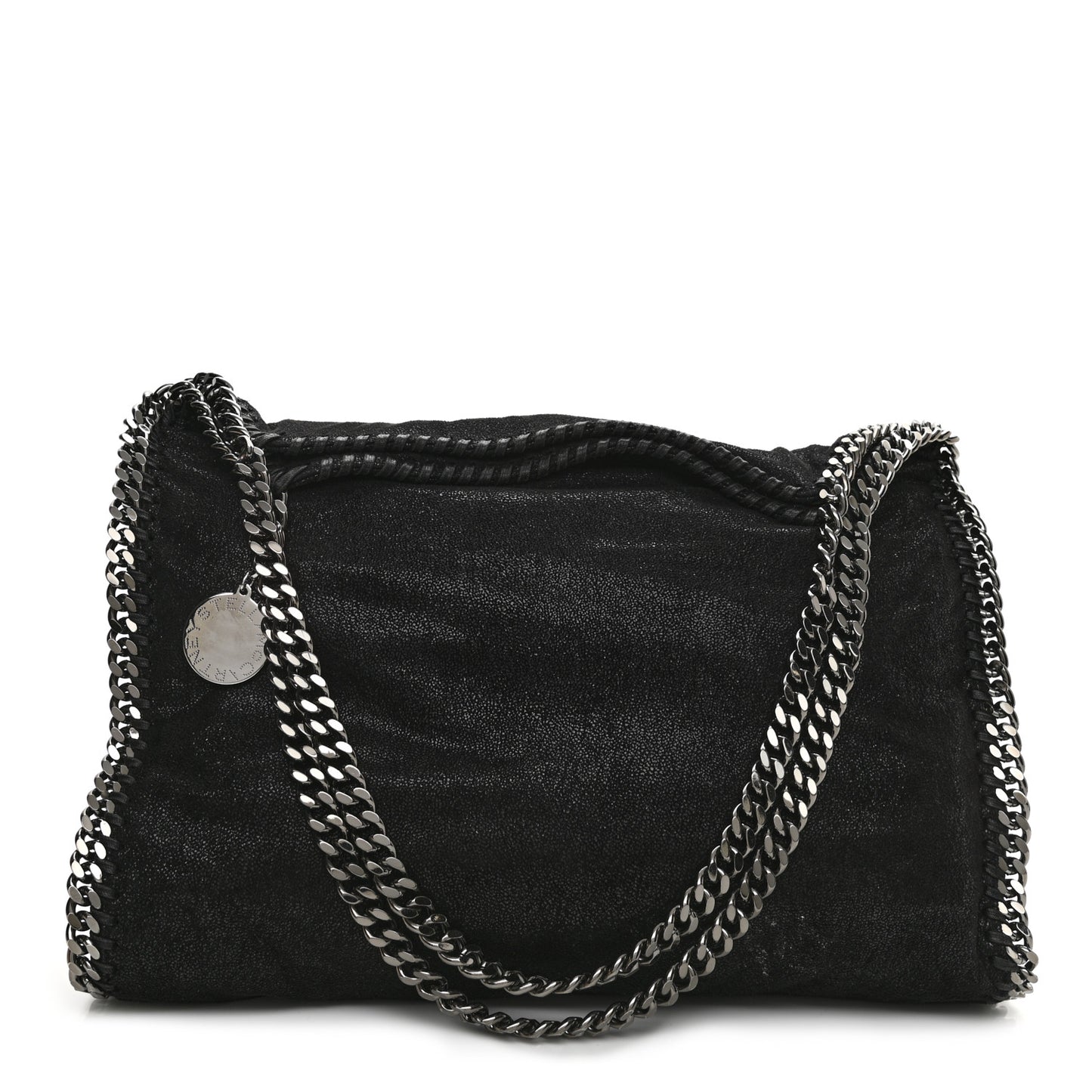 Shaggy Deer Small Falabella Fold Over Tote Black
