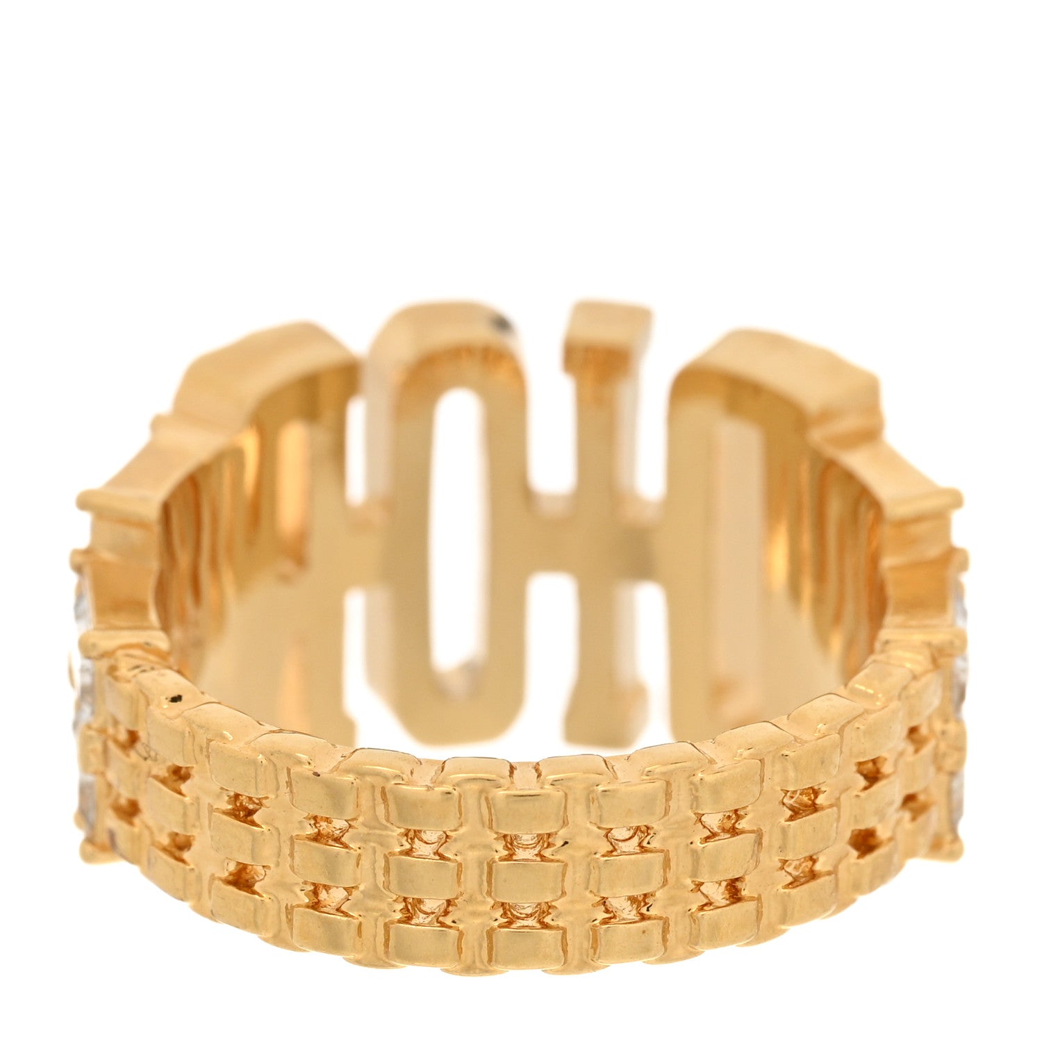 Christian Dior Metal Crystal DIO(R)EVOLUTION Ring 54/7 Gold 3 of 4