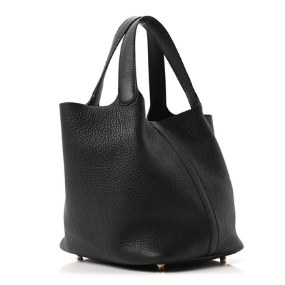 Hermes Taurillon Clemence Picotin Lock 22 MM Black 3 of 10