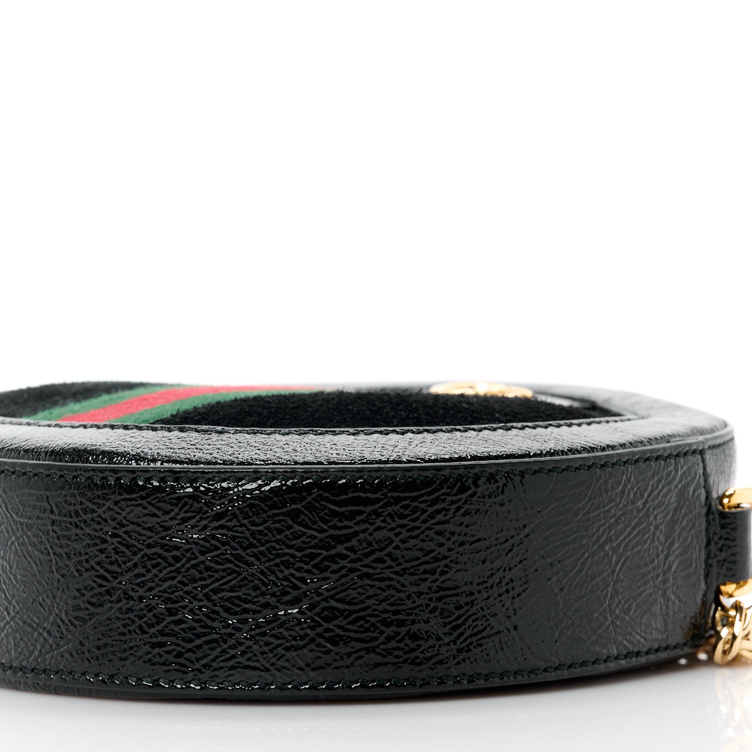 Gucci Suede Patent Web Mini Ophidia Round Shoulder Bag Black 11 of 11