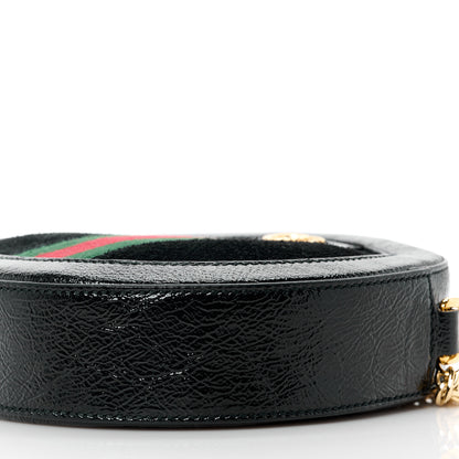 Gucci Suede Patent Web Mini Ophidia Round Shoulder Bag Black 11 of 11