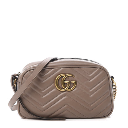 Gucci Calfskin Matelasse Small GG Marmont Chain Shoulder Bag Porcelain Rose 1 of 11