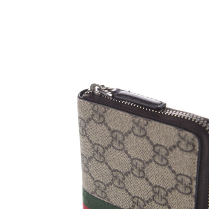 Gucci GG Supreme Monogram Web Zip Around Wallet Beige Cocoa 7 of 7