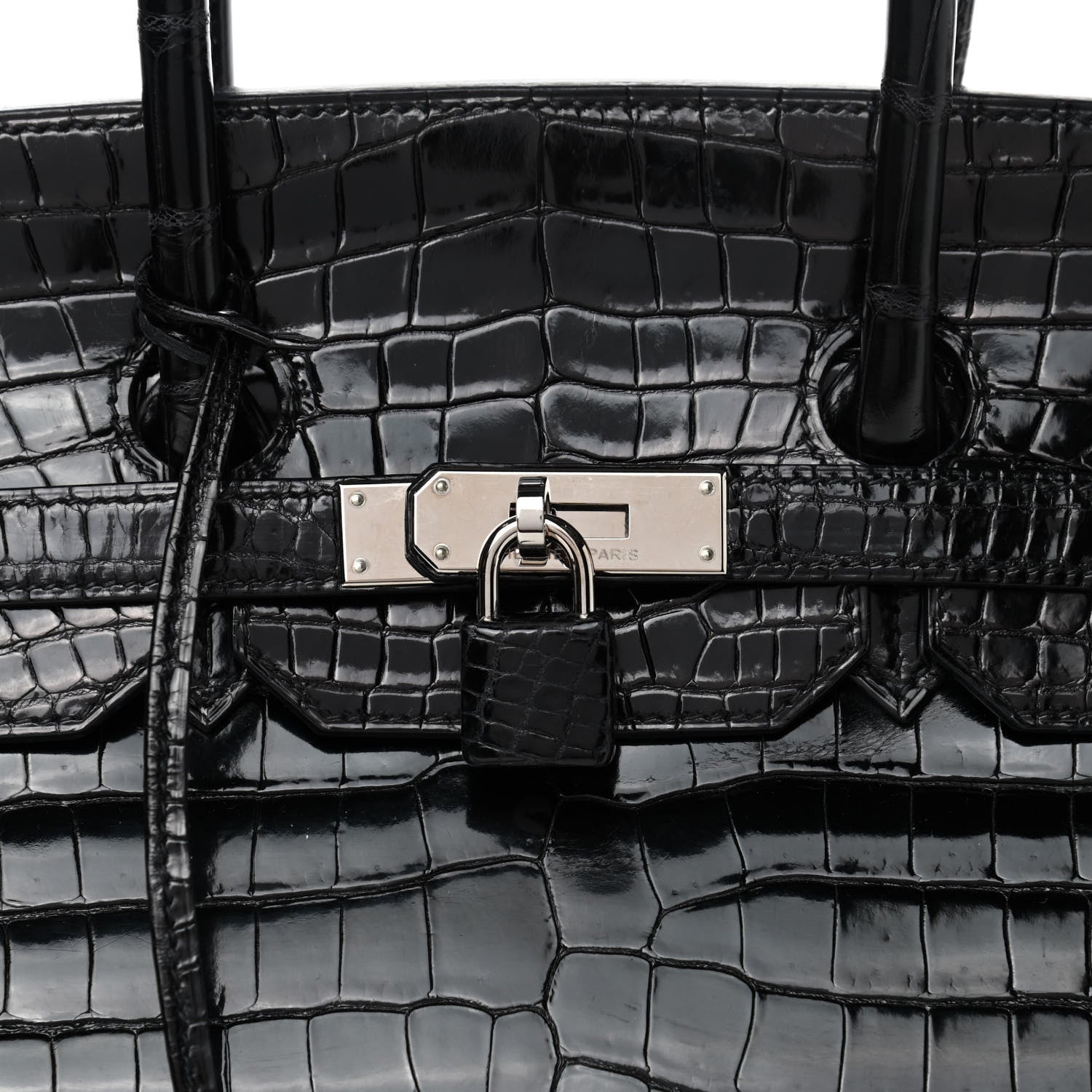 Hermes Shiny Porosus Crocodile Birkin 35 Black 7 of 7