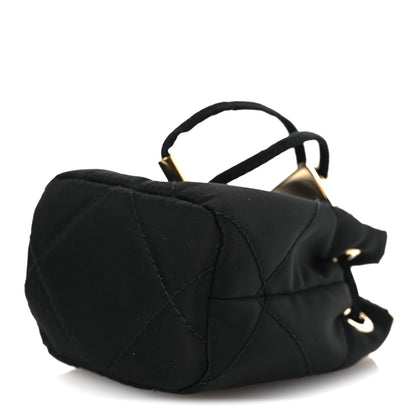 Prada Re-Nylon Quilted Metal Triangle Logo Mini Drawcord Pouch Shoulder Bag Black 11 of 12