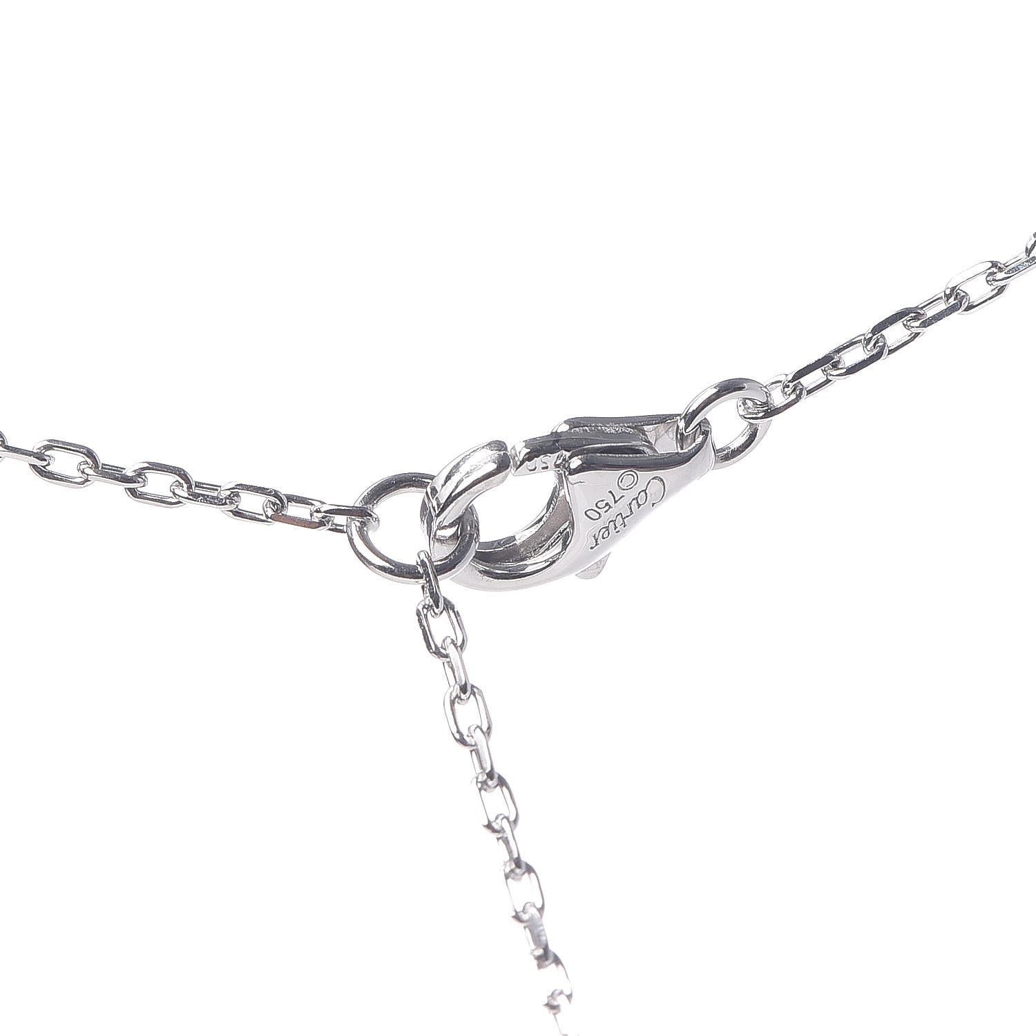 Cartier 18K White Gold Diamond Legers 3 Heart Motif Necklace 4 of 5