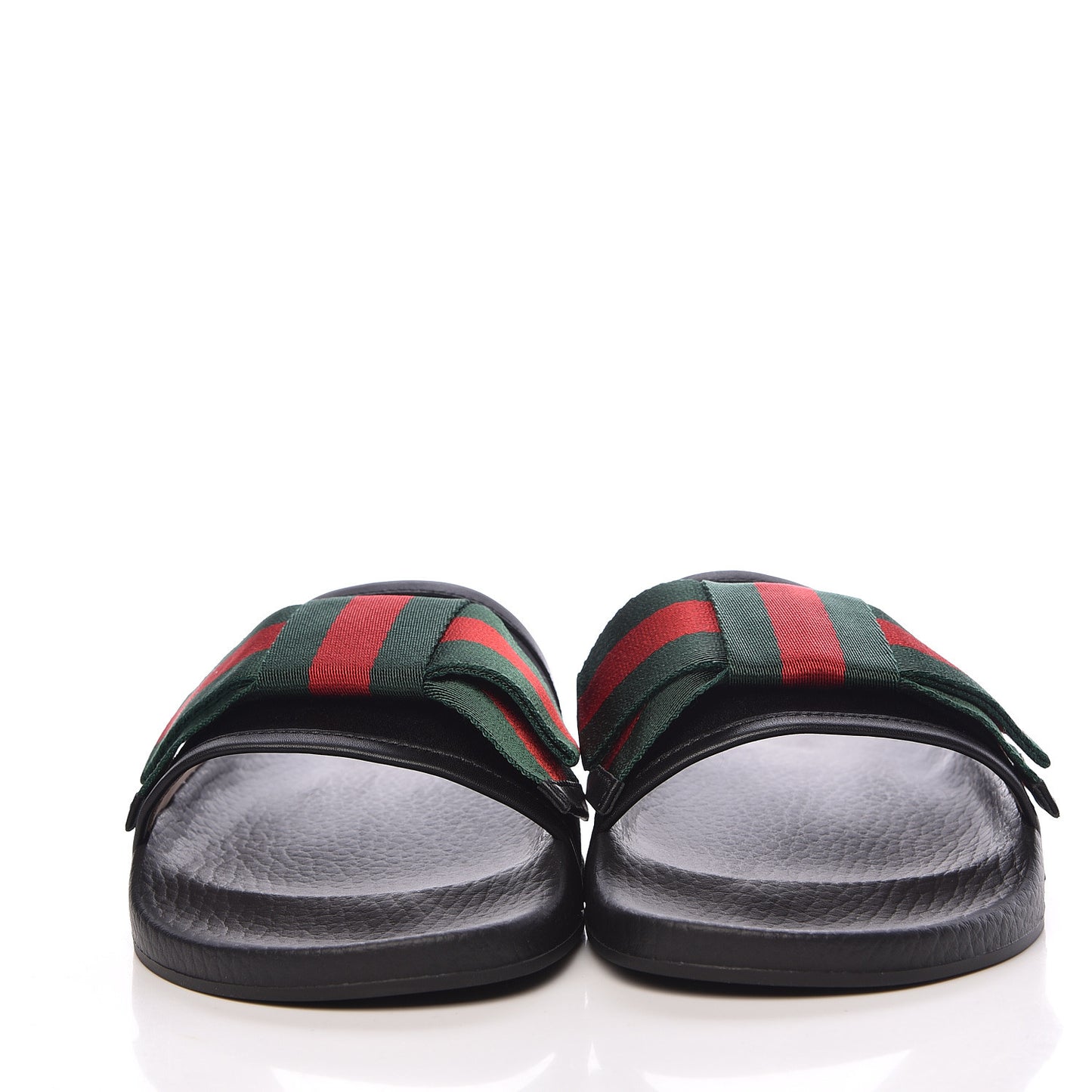 Satin Web Bow Slide Sandals 40 Black