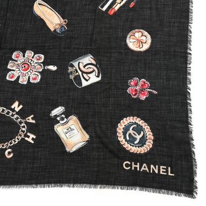 Chanel Silk CC Accessories Scarf Multicolor 3 of 3