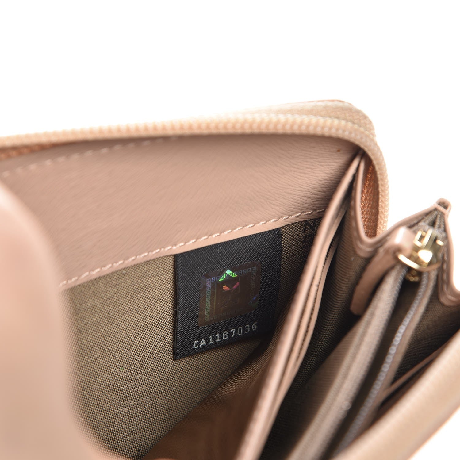 Fendi Zucca Spalmati Vitello FF Multicolor Zip Around Wallet Beige Multicolor Cipria 8 of 10