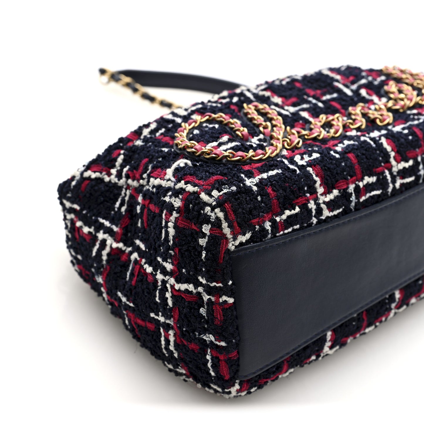 Tweed Calfskin Signe Hobo Navy Multicolor