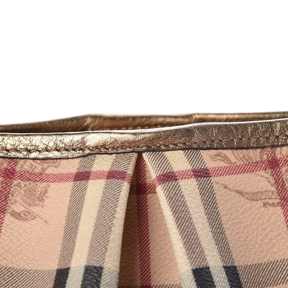 Burberry Metallic Calfskin Haymarket Check Large Northfield Tote Gold 16 of 23