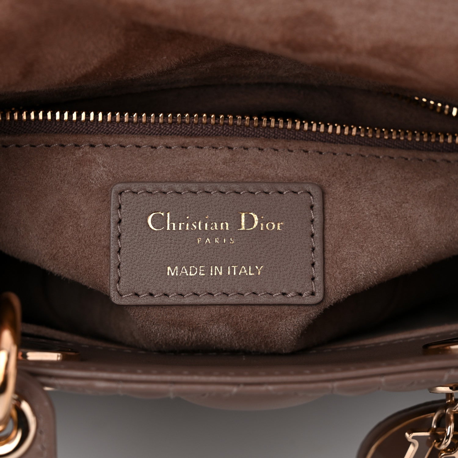 Christian Dior Lambskin Cannage Small My ABCDior Lady Dior Warm Taupe 6 of 12