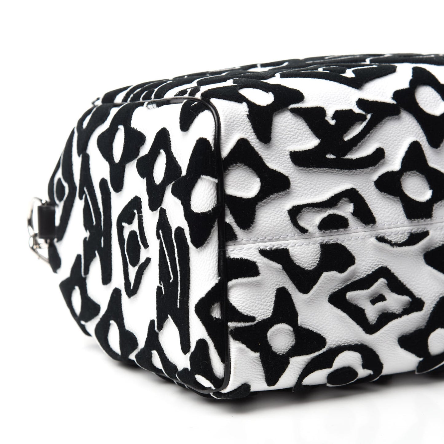 X UF Tufted Monogram Speedy Bandouliere 25 White Black