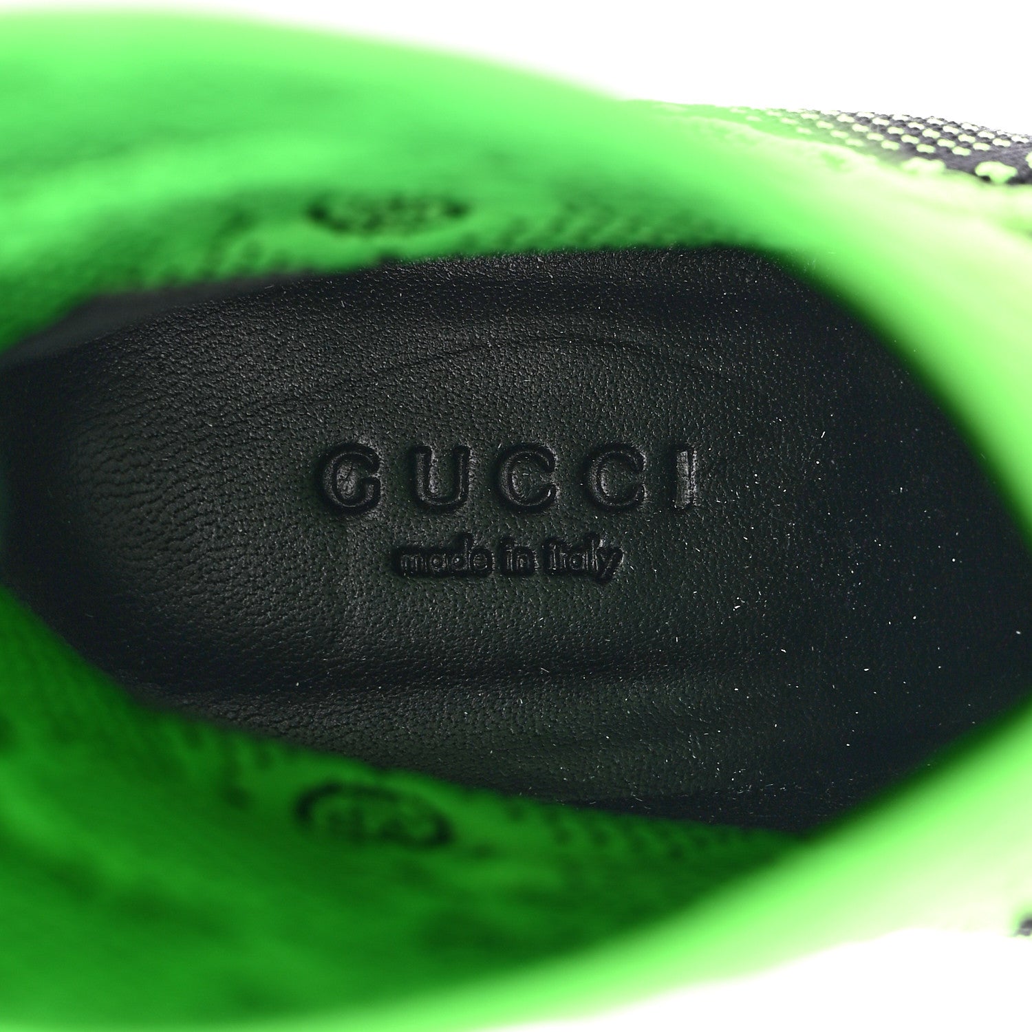 Gucci Technical Jersey Knit GG Monogram Square G 75mm Ankle Boots 36.5 Black Neon Green 7 of 7