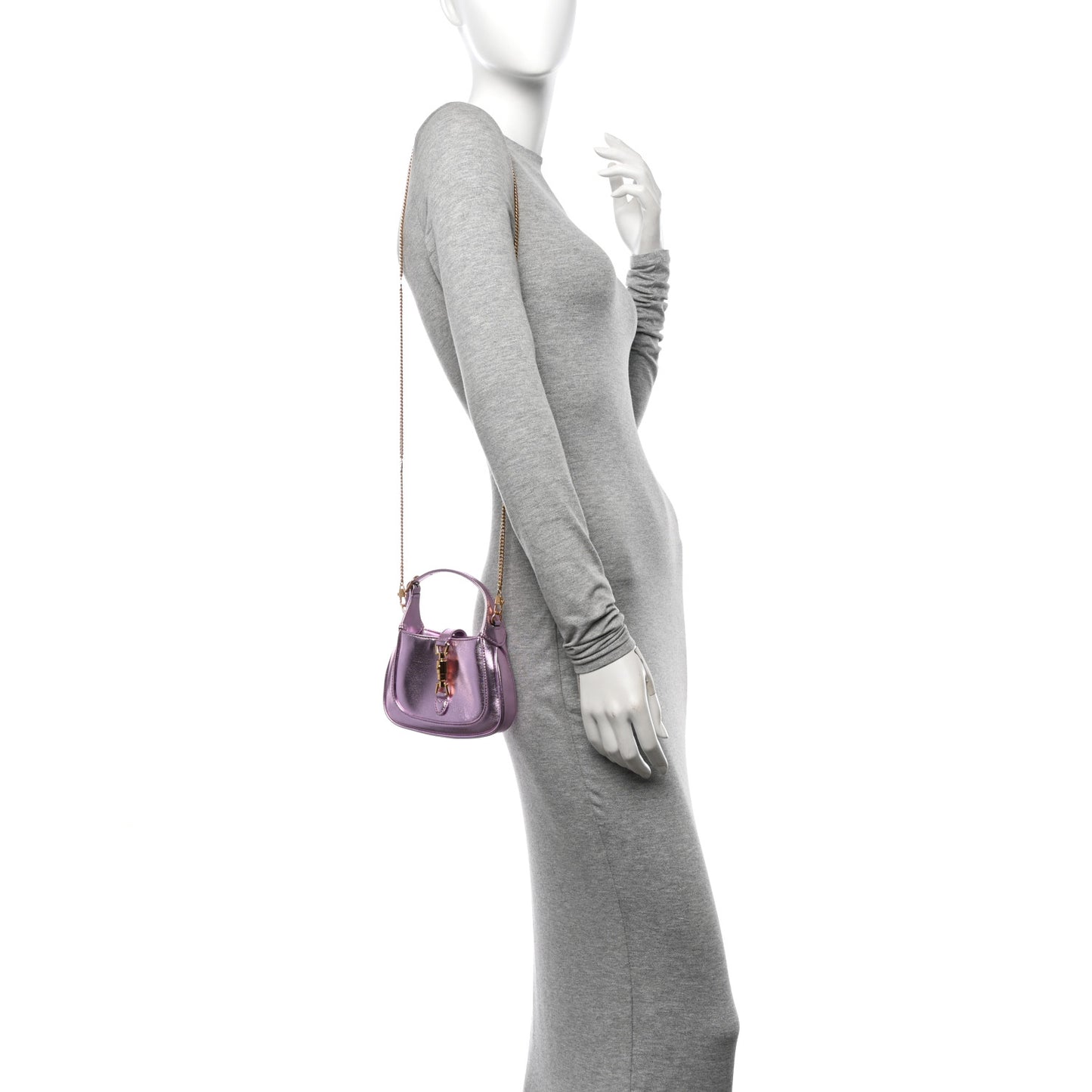 Laminated Nappa Nano Jackie 1961 Hobo Metallic Pink