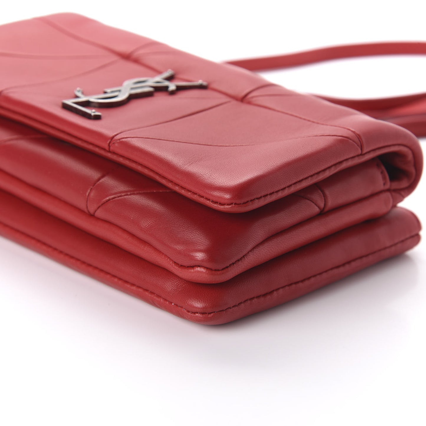 Lambskin Patchwork Monogram Jamie Chain Wallet Red