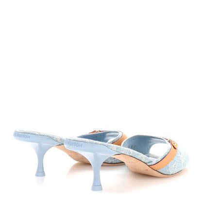 Louis Vuitton Monogram Denim 6AM Mules 38 Light Blue 5 of 8