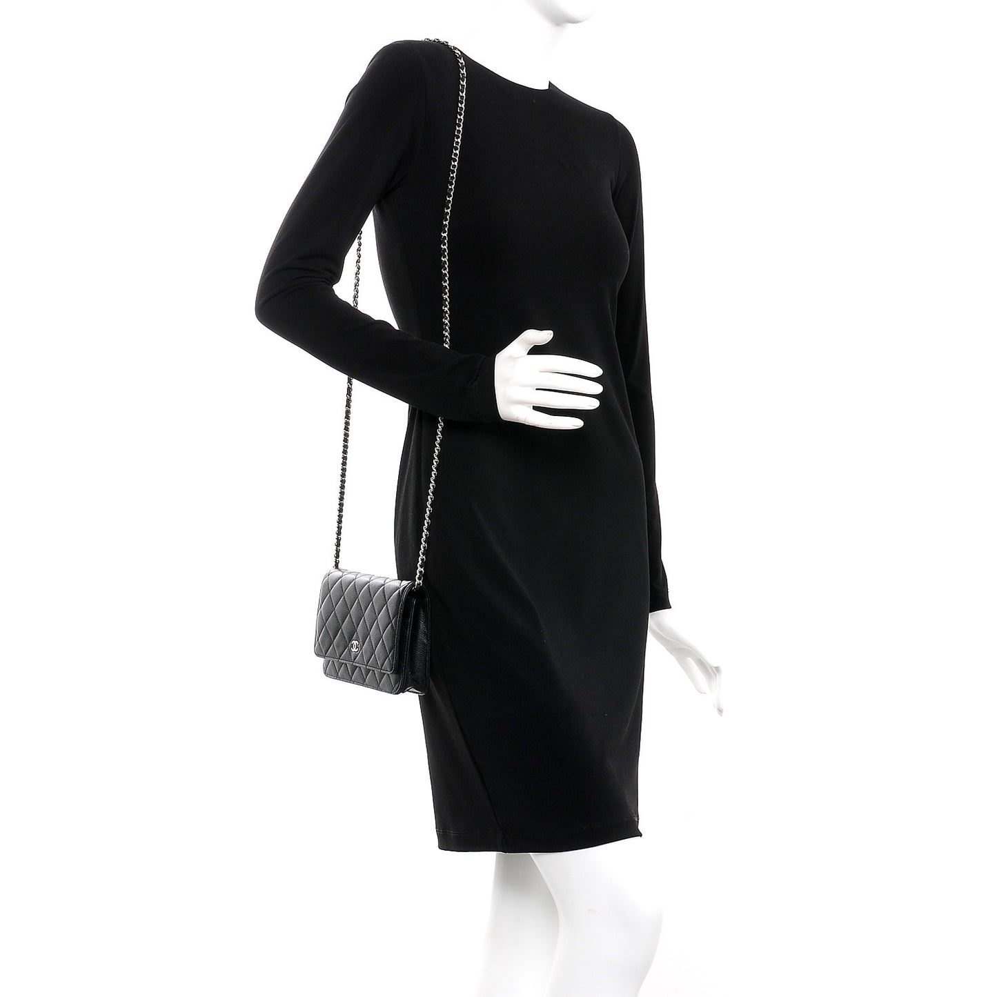 Caviar Quilted Wallet On Chain WOC Black