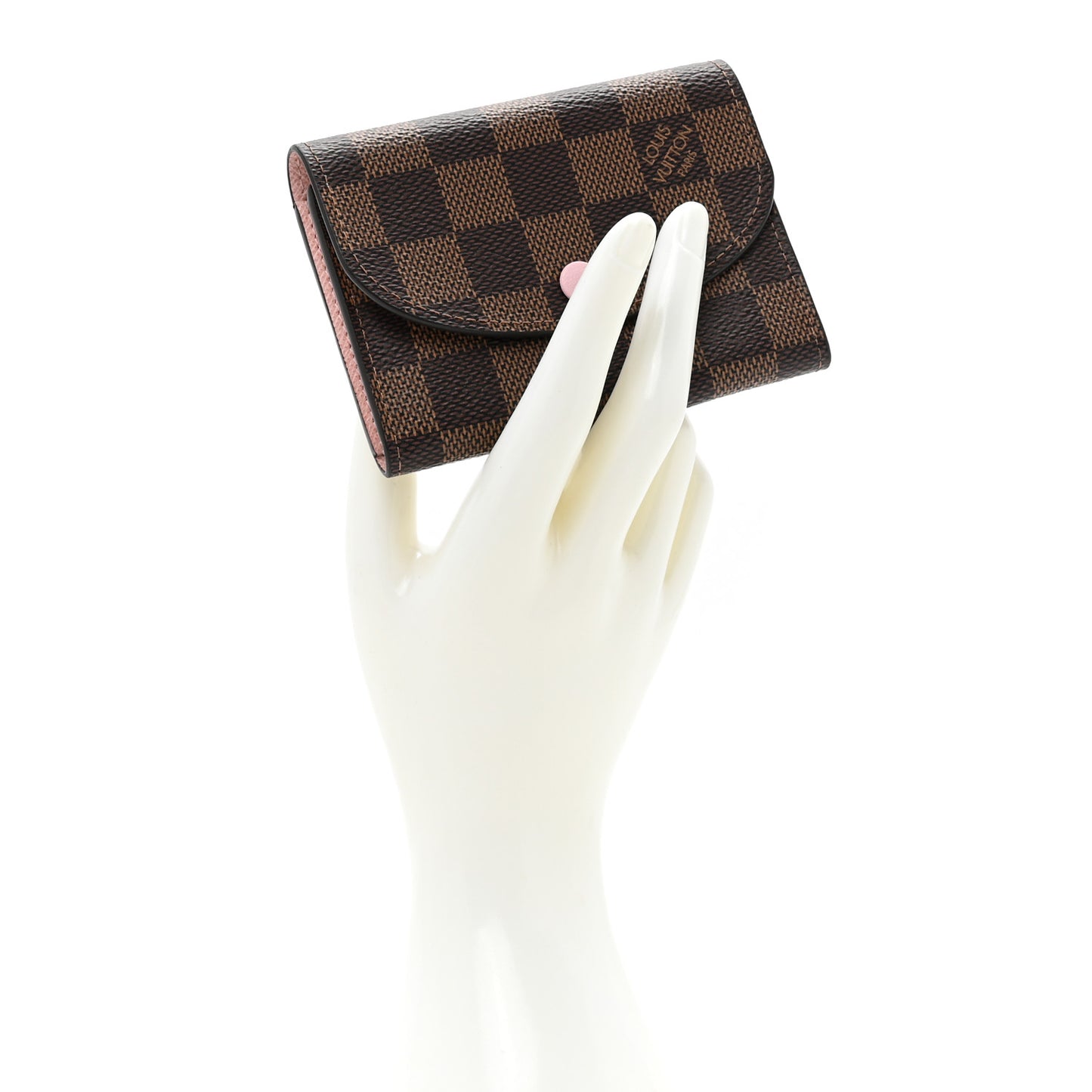 Damier Ebene Rosalie Coin Purse Rose Ballerine