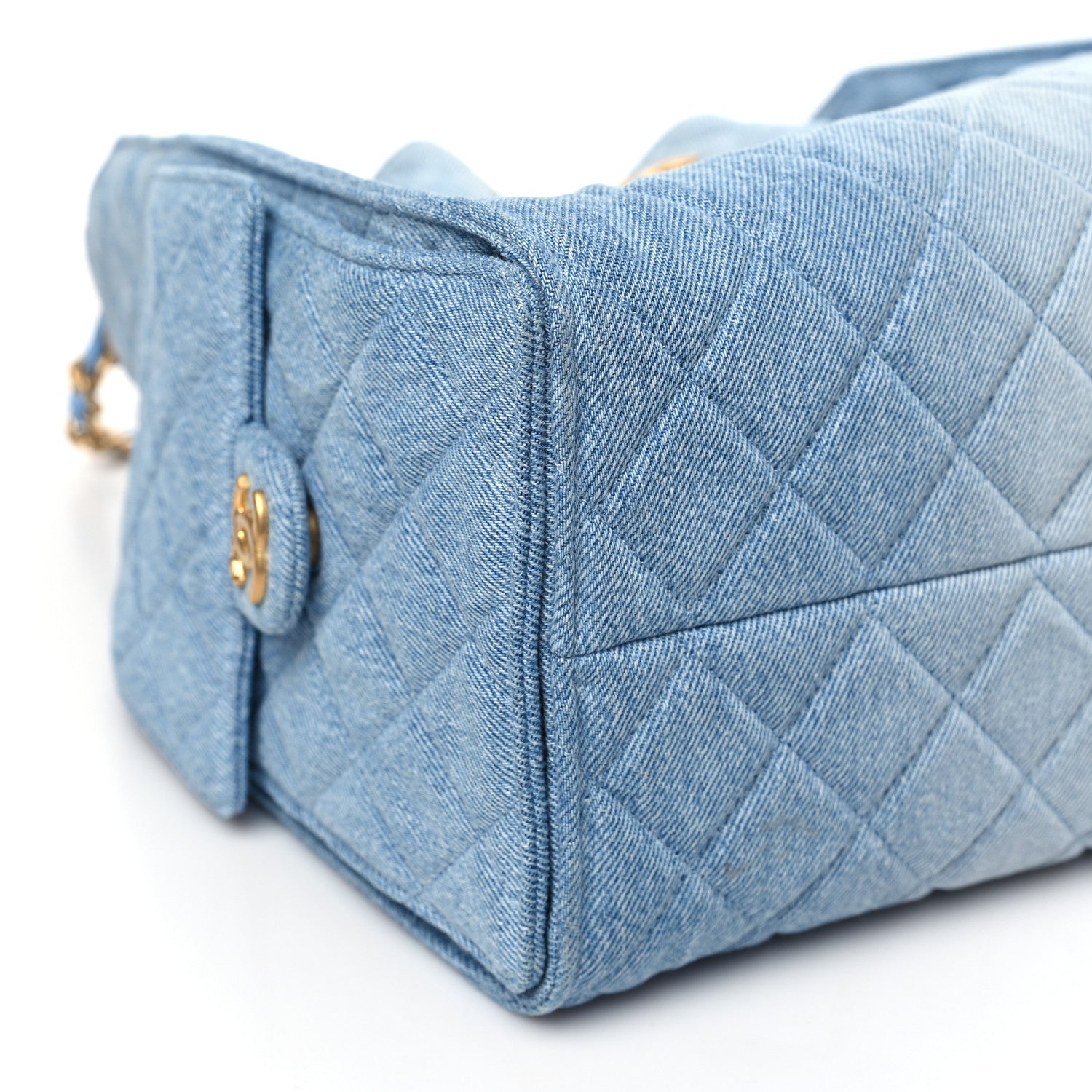 Chanel Washed Denim Quilted Medium Chanel 25 Handbag Blue 10 of 11