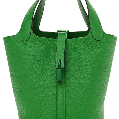 Hermes Taurillon Clemence Monochrome Picotin Lock 18 PM Bambou 8 of 11