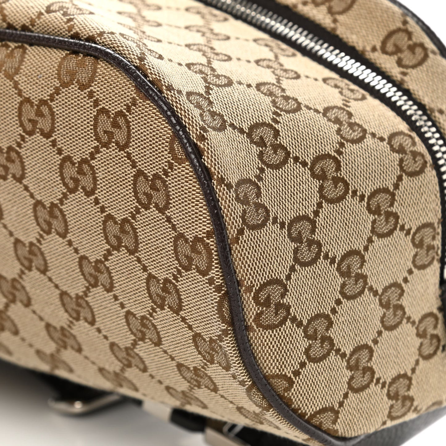 Monogram Dollar Calfskin Waist Pouch Beige Ebony Testa di Moro Marrone Scuro