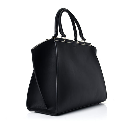 Fendi Vitello Pelo Flamingo Crocodile Embossed Petite 3Jours Tote Black 3 of 5